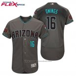 Maglia Baseball Uomo Arizona Diamondbacks 16 Chris Owings Grigio Verde Alternato Flex Base