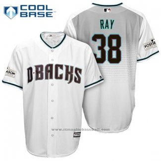 Maglia Baseball Uomo Arizona Diamondbacks 2017 Postseason 38 Robbie Ray Bianco Cool Base