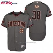 Maglia Baseball Uomo Arizona Diamondbacks 38 Robbie Ray Grigio Nero Flex Base