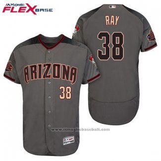 Maglia Baseball Uomo Arizona Diamondbacks 38 Robbie Ray Grigio Nero Flex Base