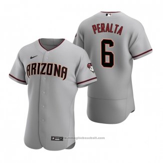 Maglia Baseball Uomo Arizona Diamondbacks David Peralta Autentico 2020 Road Grigio