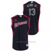 Maglia Baseball Uomo Atlanta Braves 2019 All Star Workout National League Ronald Acuna Jr. Blu