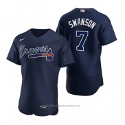 Maglia Baseball Uomo Atlanta Braves Dansby Swanson Autentico 2020 Alternato Blu