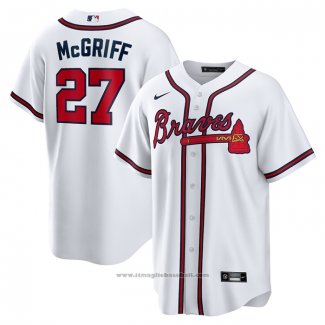 Maglia Baseball Uomo Atlanta Braves Fred Mcgriff 2023 Hall of Fame Replica Bianco