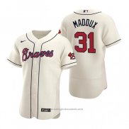 Maglia Baseball Uomo Atlanta Braves Greg Maddux Autentico 2020 Alternato Crema