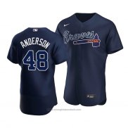 Maglia Baseball Uomo Atlanta Braves Ian Anderson Alternato Autentico Blu