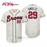 Maglia Baseball Uomo Atlanta Braves John Smoltz Flex Base Autentico Collezione Alternato 2019 Crema