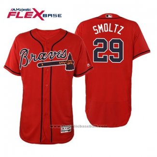 Maglia Baseball Uomo Atlanta Braves John Smoltz Flex Base Autentico Collezione Alternato 2019 Rosso