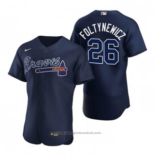 Maglia Baseball Uomo Atlanta Braves Mike Foltynewicz Autentico 2020 Alternato Blu