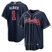 Maglia Baseball Uomo Atlanta Braves Ozzie Albies Alternato Replica Blu