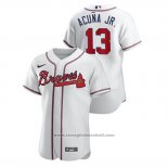 Maglia Baseball Uomo Atlanta Braves Ronald Acuna Jr. Autentico Bianco