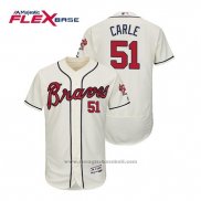 Maglia Baseball Uomo Atlanta Braves Shane Carle Flex Base Autentico Collezione Alternato 2019 Crema