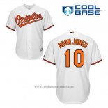 Maglia Baseball Uomo Baltimore Orioles 10 Adam Jones Bianco Home Cool Base