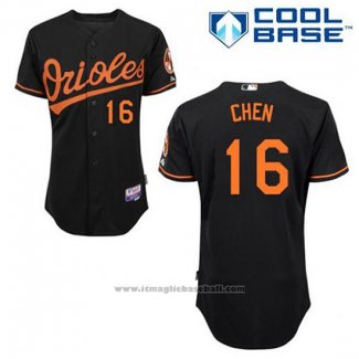 Maglia Baseball Uomo Baltimore Orioles 16 Wei Yin Chen Nero Alternato Cool Base