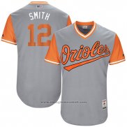 Maglia Baseball Uomo Baltimore Orioles 2017 Little League World Series 12 Seth Smith Grigio