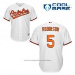 Maglia Baseball Uomo Baltimore Orioles 5 Brooks Robinson Bianco Home Cool Base