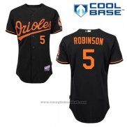 Maglia Baseball Uomo Baltimore Orioles 5 Brooks Robinson Nero Alternato Cool Base