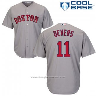 Maglia Baseball Uomo Boston Red Sox 11 Rafael Devers Grigio Cool Base