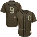 Maglia Baseball Uomo Boston Red Sox 9 Ted Williams Verde Salute To Service