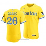 Maglia Baseball Uomo Boston Red Sox Wade Boggs 2021 City Connect Autentico Or