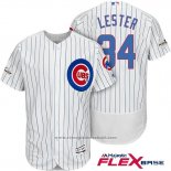 Maglia Baseball Uomo Chicago Cubs 2017 Postseason 34 Jon Lester Bianco Flex Base