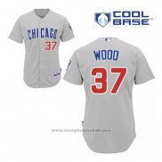 Maglia Baseball Uomo Chicago Cubs 37 Travis Wood Grigio Cool Base