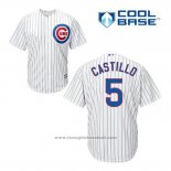 Maglia Baseball Uomo Chicago Cubs 5 Welington Castillo Bianco Home Cool Base