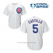 Maglia Baseball Uomo Chicago Cubs 5 Welington Castillo Bianco Home Cool Base