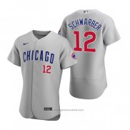 Maglia Baseball Uomo Chicago Cubs Kyle Schwarber Autentico 2020 Road Grigio