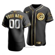 Maglia Baseball Uomo Chicago Cubs Personalizzate Golden Edition Autentico Nero