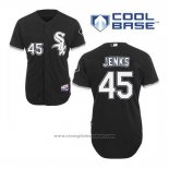 Maglia Baseball Uomo Chicago White Sox 45 Bobby Jenks Nero Alternato Cool Base