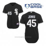 Maglia Baseball Uomo Chicago White Sox 45 Bobby Jenks Nero Alternato Cool Base