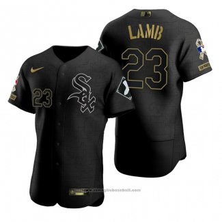 Maglia Baseball Uomo Chicago White Sox Jake Lamb Nero 2021 Salute To Service