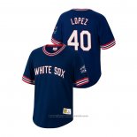 Maglia Baseball Uomo Chicago White Sox Reynaldo Lopez Cooperstown Collection Blu
