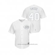 Maglia Baseball Uomo Cincinnati Reds Alex Wood 2019 Players Weekend Awood Replica Bianco