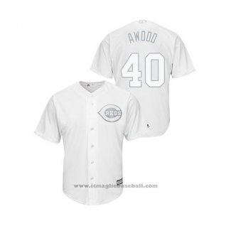 Maglia Baseball Uomo Cincinnati Reds Alex Wood 2019 Players Weekend Awood Replica Bianco