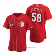 Maglia Baseball Uomo Cincinnati Reds Luis Castillo Autentico 2020 Alternato Rosso