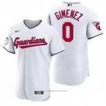 Maglia Baseball Uomo Cleveland Guardians Andres Gimenez Autentico Home Bianco