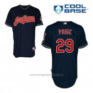 Maglia Baseball Uomo Cleveland Indians Satchel Paige 29 Blu Alternato Cool Base