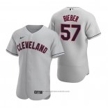 Maglia Baseball Uomo Cleveland Indians Shane Bieber Autentico 2020 Road Grigio