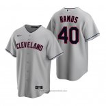 Maglia Baseball Uomo Cleveland Indians Wilson Ramos Replica Road Grigio