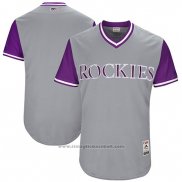 Maglia Baseball Uomo Colorado Rockies 2017 Little League World Series Rockies Grigio