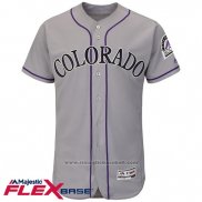 Maglia Baseball Uomo Colorado Rockies Blank Grigio Flex Base Autentico Collection