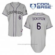 Maglia Baseball Uomo Colorado Rockies Corey Dickerson 6 Grigio Cool Base