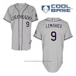 Maglia Baseball Uomo Colorado Rockies Dj Lemahieu 9 Grigio Cool Base