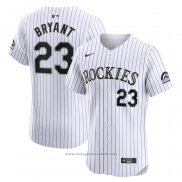 Maglia Baseball Uomo Colorado Rockies Kris Bryant Home Elite Bianco