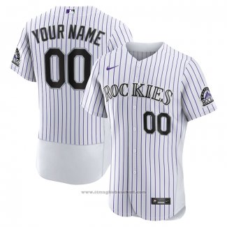 Maglia Baseball Uomo Colorado Rockies Personalizzate Primera Autentico Bianco