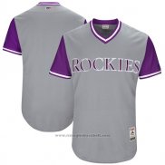 Maglia Baseball Uomo Colorado Rockies Players Weekend 2017 Personalizzate Grigio