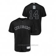 Maglia Baseball Uomo Colorado Rockies Tony Wolters019 Players Weekend Autentico Nero