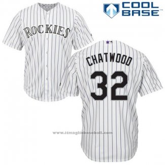 Maglia Baseball Uomo Colorado Rockies Tyler Chatwood 32 Bianco Cool Base